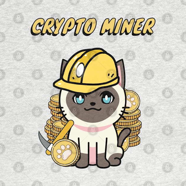 Cute Siamese cat is a crypto miner by Pet Station